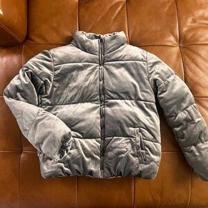 Gymboree Grey Velvet Puffer Jacket
